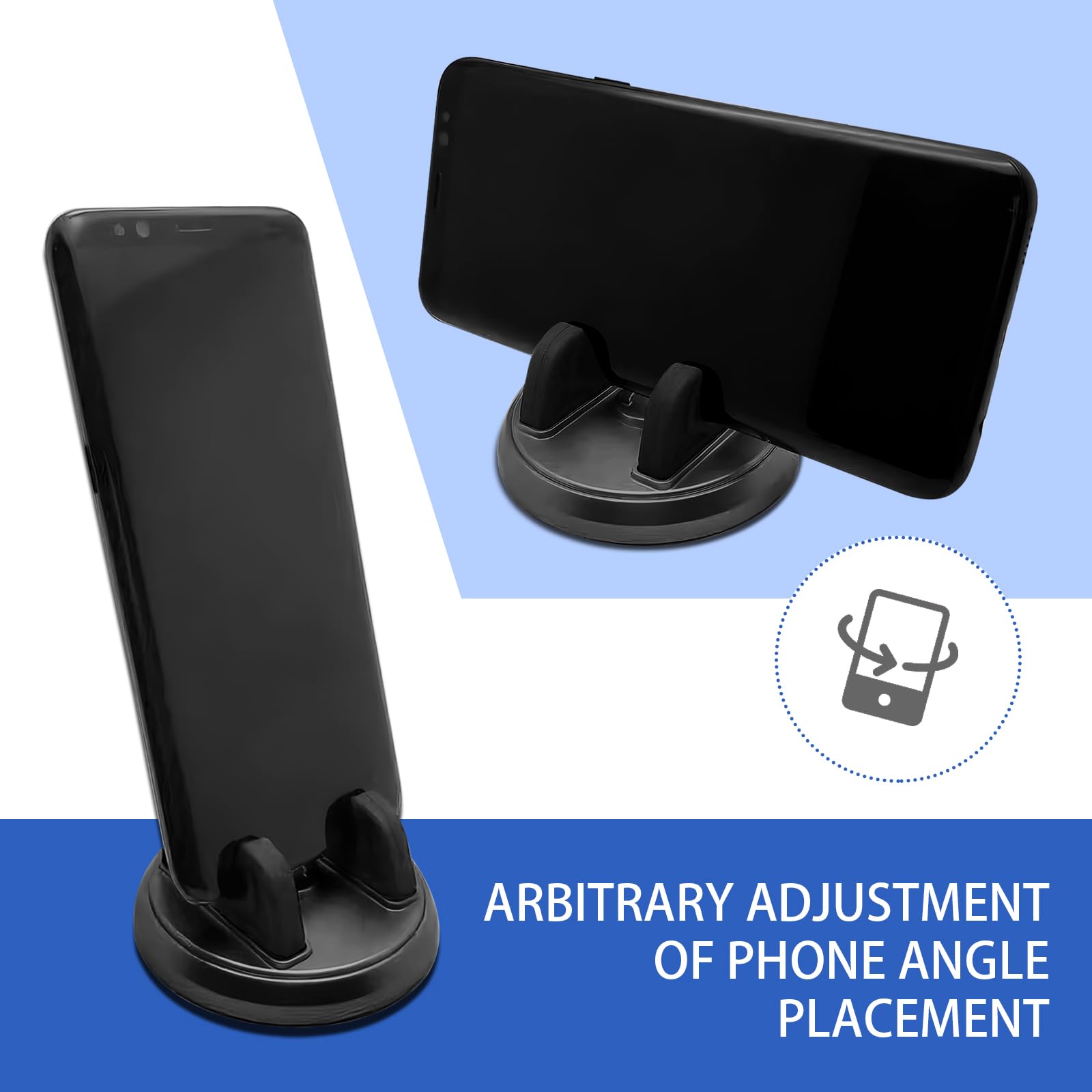 1 soporte para teléfono celular para salpicadero de coche, diseño de rotación horizontal vertical, soporte para teléfono de vehículo, accesorios universales para teléfonos inteligentes