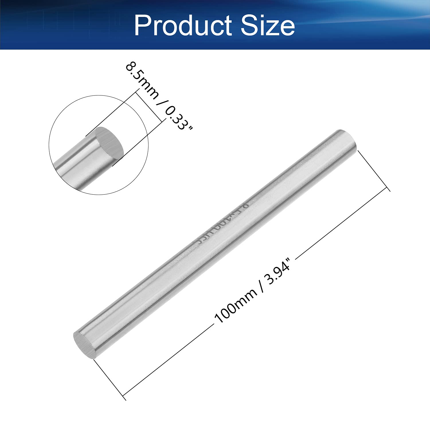Auniwaig Okrągły pręt stalowy o średnicy 8,5 mm do 100 mm długości HSS, narzędzie tokarskie do wału zębatego wiertarki, tokarki, wytaczarki, miniaturowej osi, trzpień cylindryczny, narzędzie