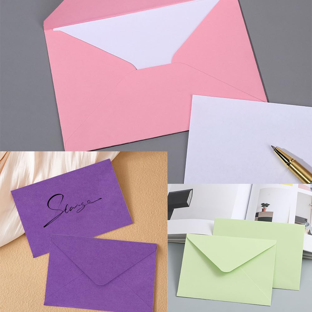 WYAN Buste di Carta Kraft-40 Pezzi 15.5 * 10.5cm Rosa Busta ribaltabile classica,per Biglietto Auguri,Inviti Matrimonio e Compleanno(Escludi le carte)