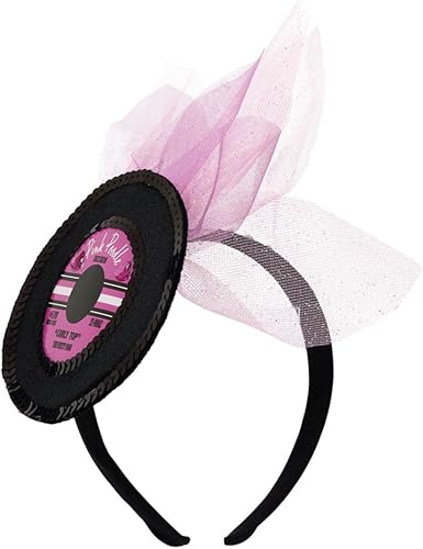 Amscan Nifty - Diadema para disfraz de fiesta temática de los años 50, accesorio para la cabeza y sombreros, talla única, negrorosa disponible en Yaxa Venezuela