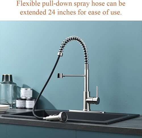 Miniatura 4 de RULIA Grifo de cocina, Grifo del fregadero de la cocina, Grifo del fregadero, Grifos de cocina desplegable de resorte, Grifo de cocina de bar,