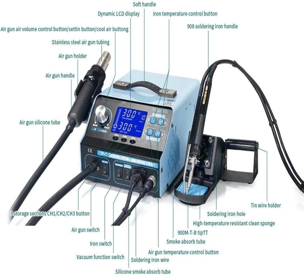 Automatic Soldering Station, Automatic Soldering Machine for Soldering Circuit Boards, Foot-Operated Heated Solder Rework Station