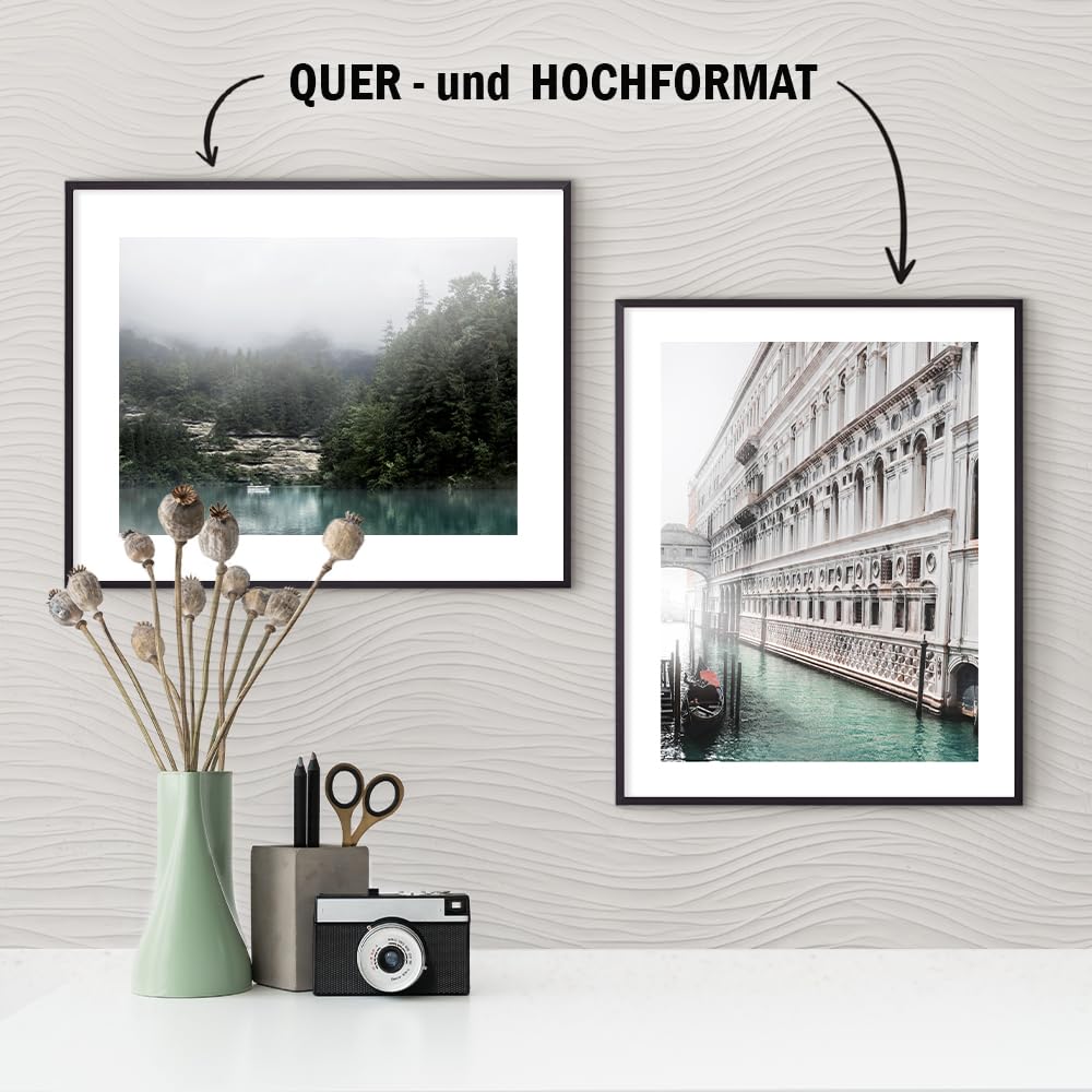 Haak HaakDesign schmaler Bilderrahmen Alena Aluminium Alubilderrahmen 80 x 120 cm Schwarz (matt) Fotorahmen, Geschenkidee