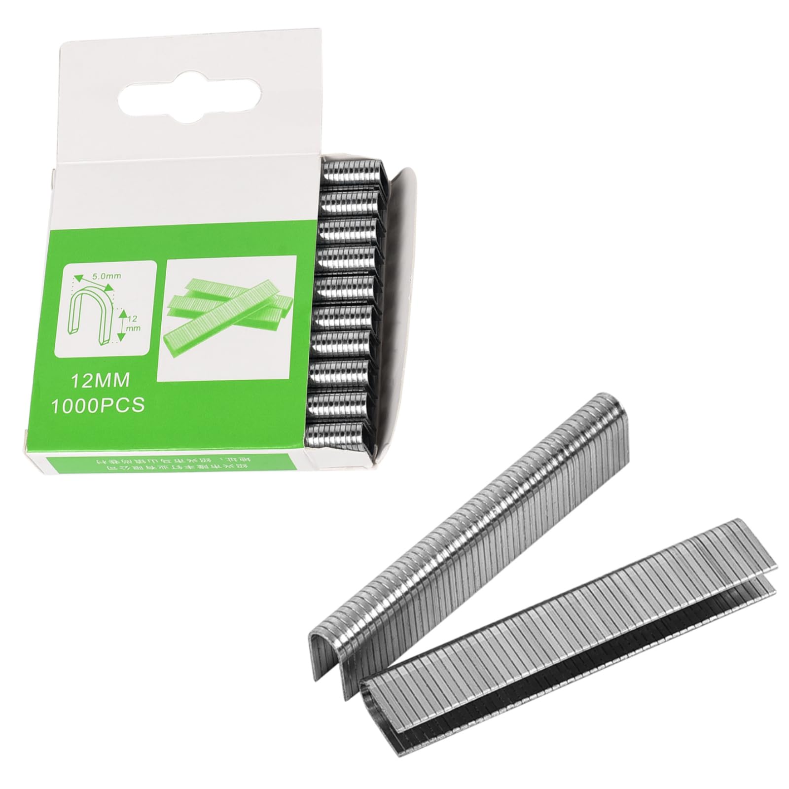 U Type Staples 12mm Staples Heavy Duty Universal Standard Nails for Decoration, Carpentry, Furniture, Billboards (3 Box, 1000Pcs/ Box)