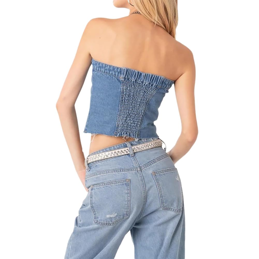 未使用✨NOUNLESS DENIM LIKE KNIT BUSTIER 未使用✨NOUNLESS DENIM LIKE KNIT BUSTIER