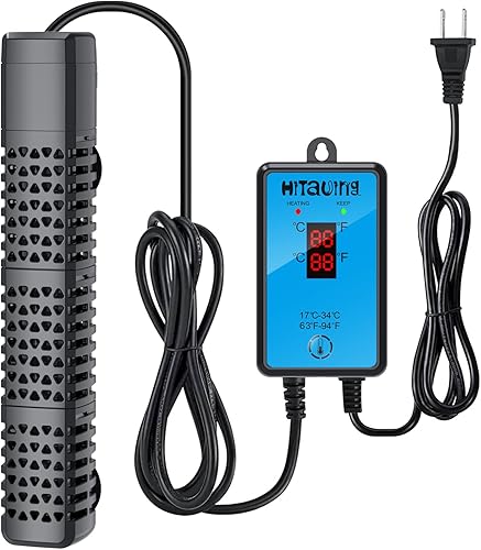 Miniatura 8 de HiTauing Calentador de acuario, calentador de tanque de peces mejorado de 300 W500 W con agua de salida inteligente para detener automáticamente la