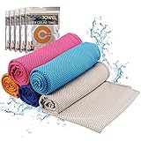TEHEO erfrischendes weiches Sporthandtuch Set für Sport & Fitness schweißabsorbierende Handtuch Microfaser schnelltrocknende Handtücher 5 Stücke 30x100cm - Cooling Towel