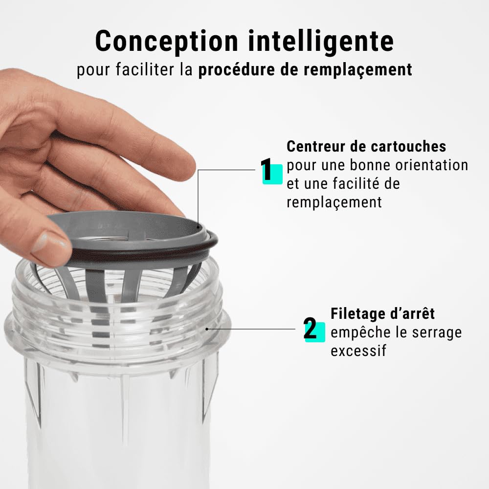Filtre à eau double 9' 3/4 + pack anti calcaire