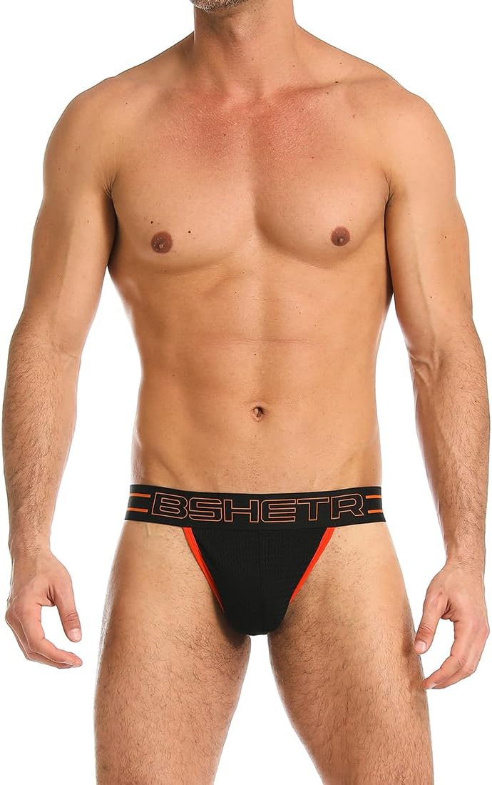 BSHETR Men's Jockstraps Athletic Supporters 4-Pack Cotton Work Out Underwear - Image 2