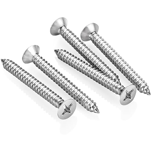 Miniatura 7 de Tornillos Phillips Drive para madera, 25 unidades #14 x 3 pulgadas (58 a 3 pulgadas) de cabeza plana, tornillos de madera de acero inoxidable 304