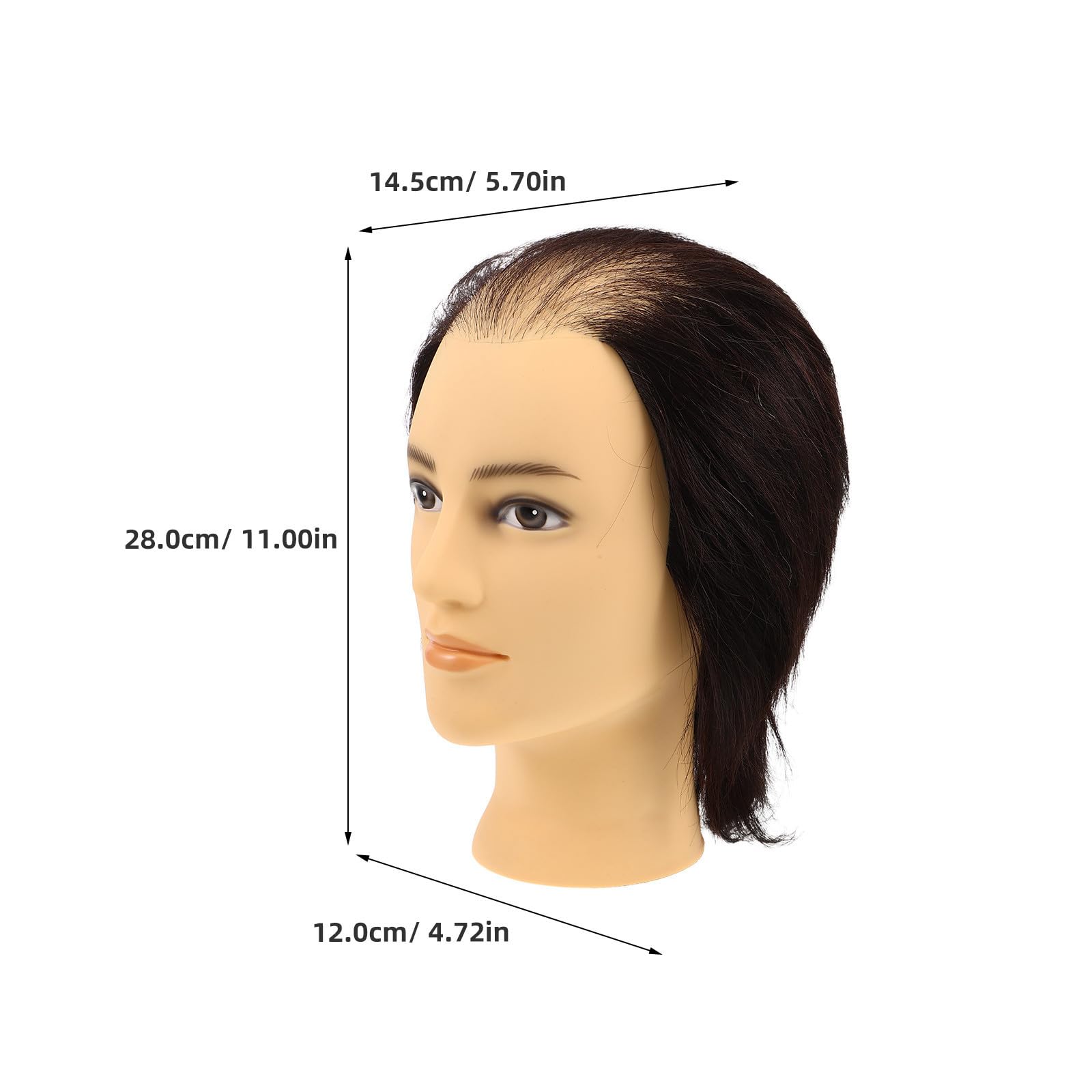 Friseur Übungskopf für Haarstyling Männlicher Puppenkopf aus PVC Schwarz Realistische Haarstruktur und Haardichte für Salontraining und Prüfungsvorbereitung für Anfängerfriseure