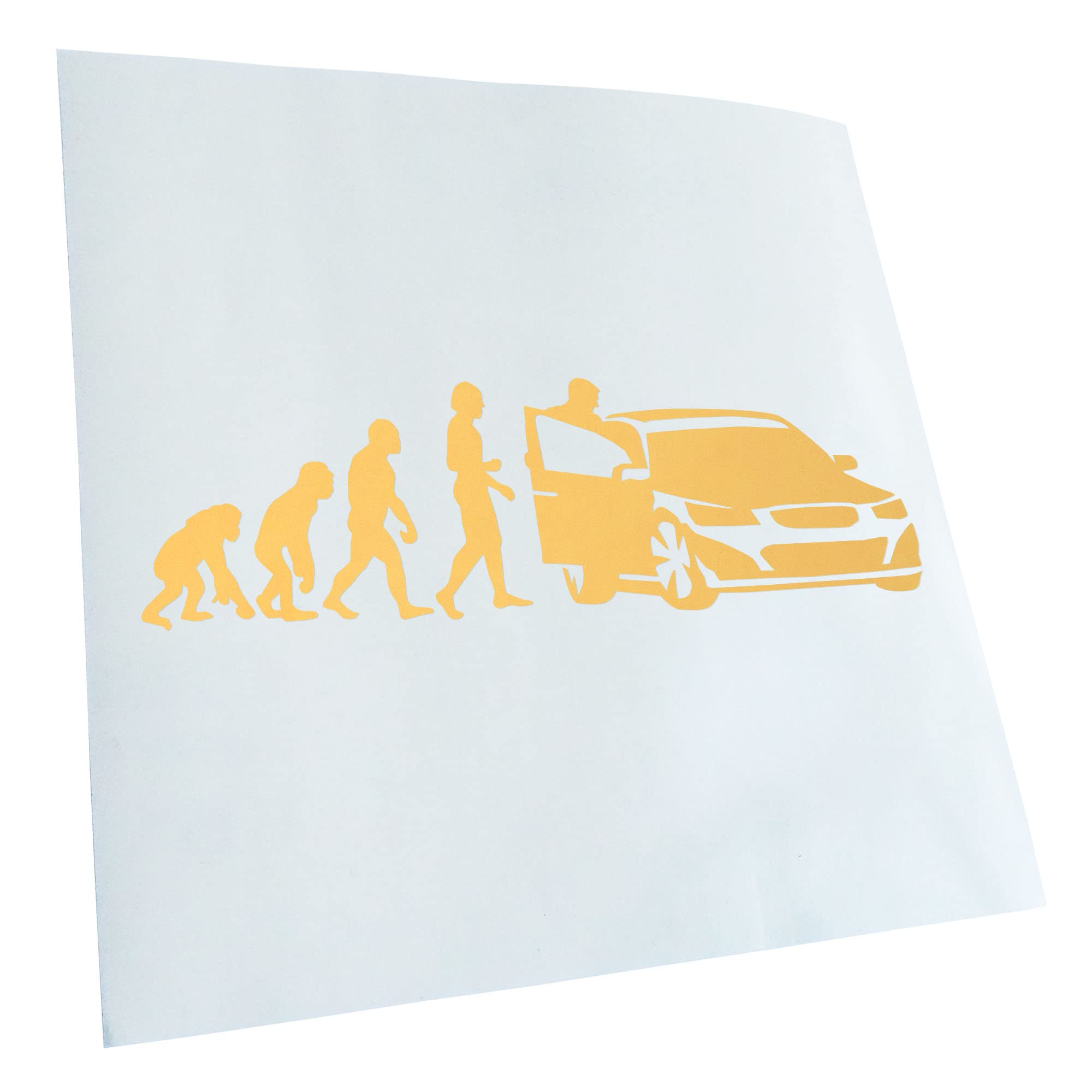 Kiwistar - Car Sticker - Cream - 20 x 6 cm Evolution Motorist - Rear Window Car Sticker Weatherproof for Car Truck Moped Truck - Sticker Exterior Self-Adhesive Tuning Accessories for Window Vehicle