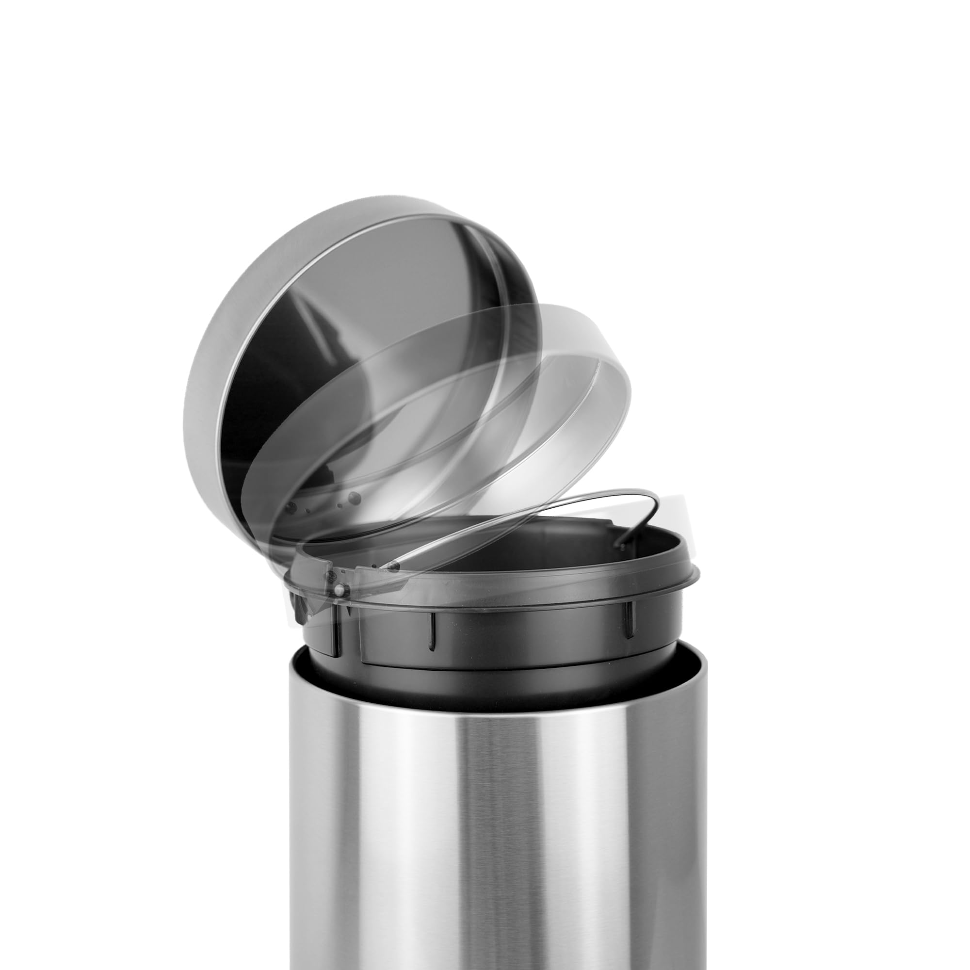 Restmülleimer Deckel Aus Edelstahl,Mülleimer Soft-Close,5L Trash Bin Tretmülleimer Mit,Toilet Trash Bin 5L Herausnehmbarer Innenbehälter (Original, 5L)