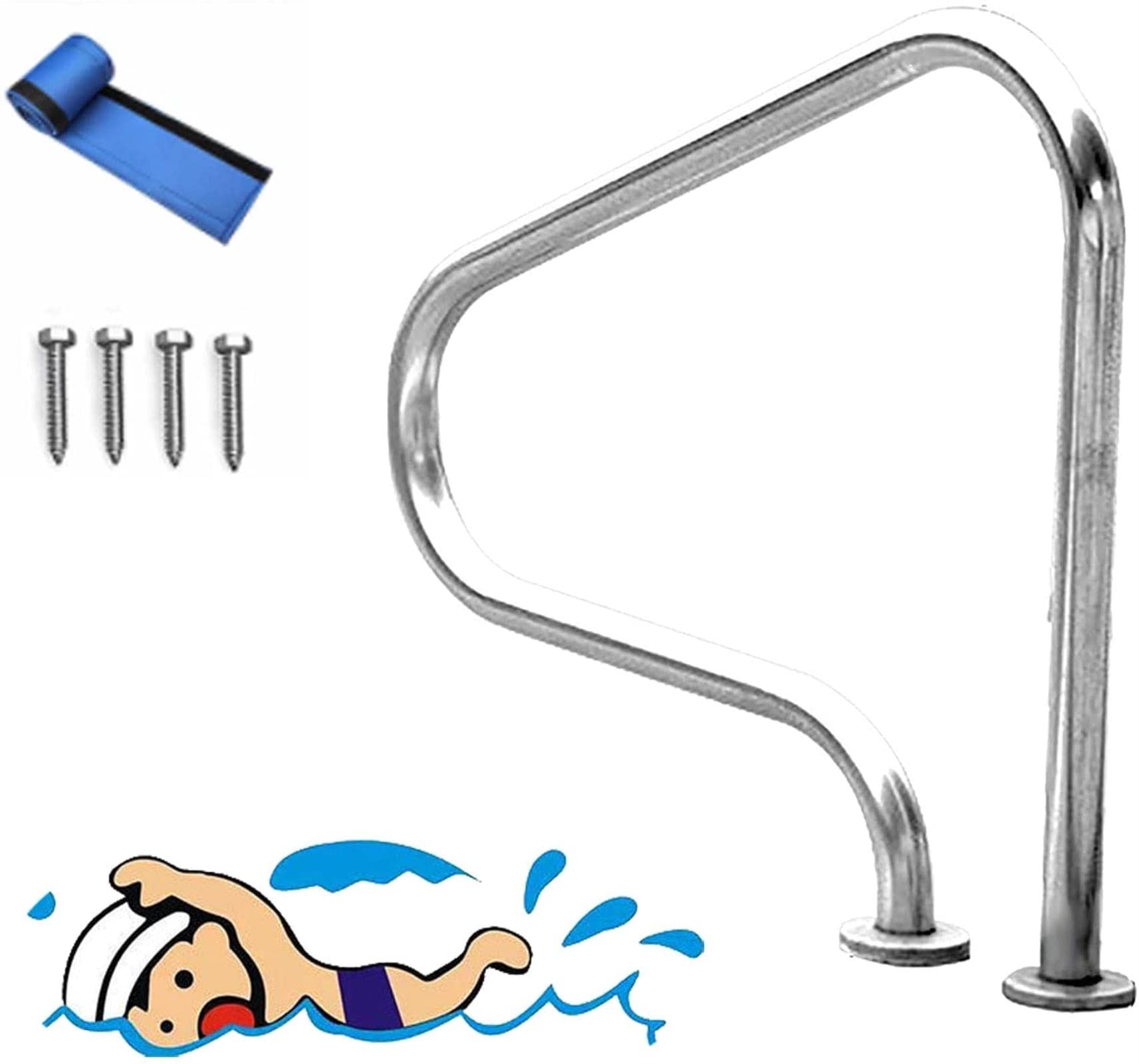 Klzuopt Swimming Pool Safety Hand Rail Pool Handrail With Grip Cover For Swimming Pools