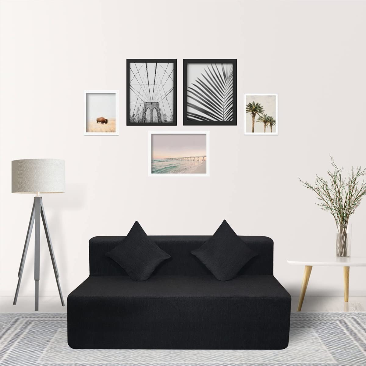 Seventh Heaven Molfino Fabric Sofa Cum Bed (Black, 6X5 - 3 Seater) (B09C224PVR) Amazon Price History, Amazon Price Tracker