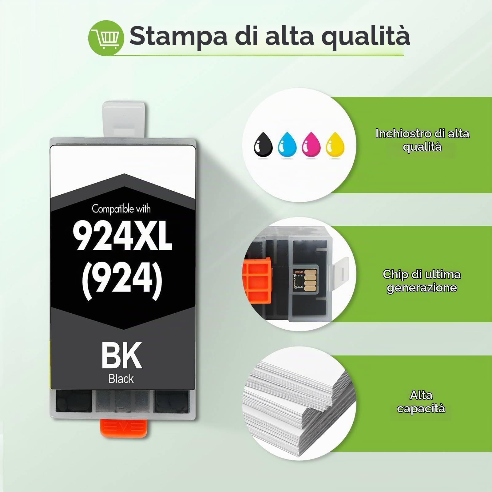 924 Cartuccie Multipack 8132e per HP Cartuccie 924 XL per HP924 924XL 924e
