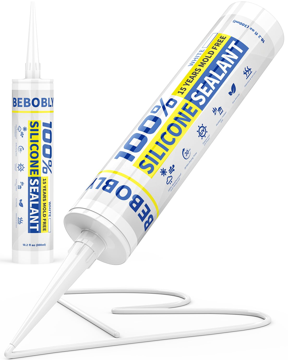 BeboBLY Silicone Caulk - 4 Pack, Waterproof Sealant -14