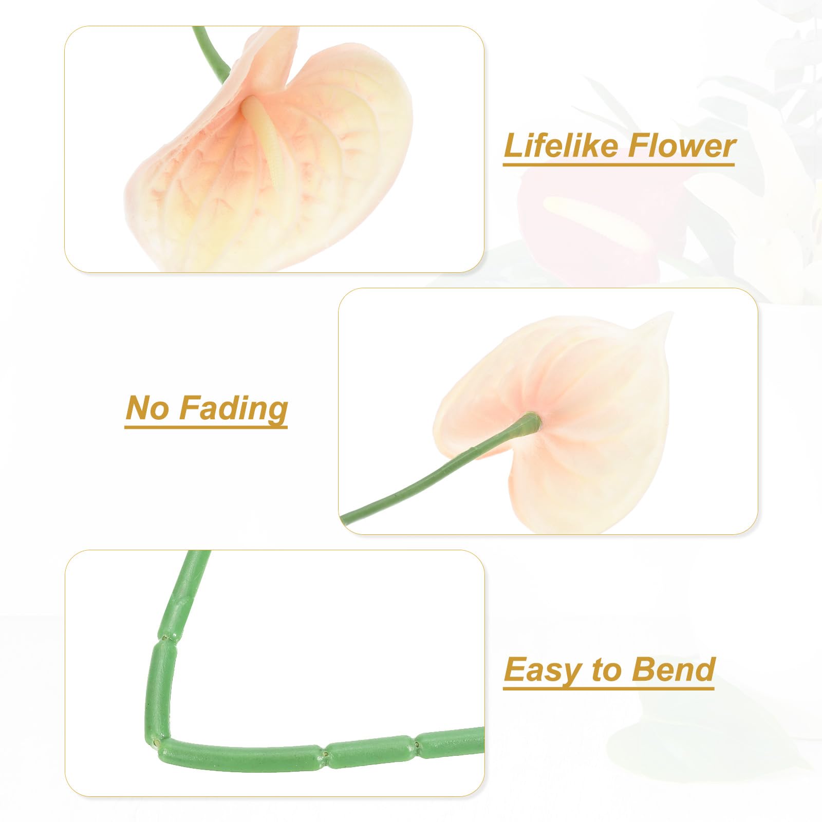 PATIKIL 13" Artificial Anthurium Lily Flowers - Image 3