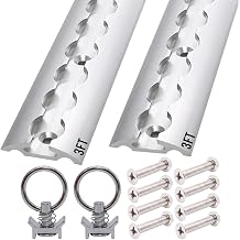 BXR 3ft 2pcs Aluminum L-Track Rail Kit, 36" L Track Rails Tie Down System Includes 2 O-Ring Fittings & Screw Installation - Secure Motorcycles,ATV,Use On Pickup Truck, RV, Open Trailer