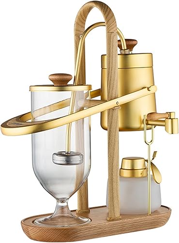 TEMKIN Siphon Cafetera de café, cafetera de lujo Royal Family Balance Syphon Sifon Sifon con elegante fulcro de doble estriado, regalo para