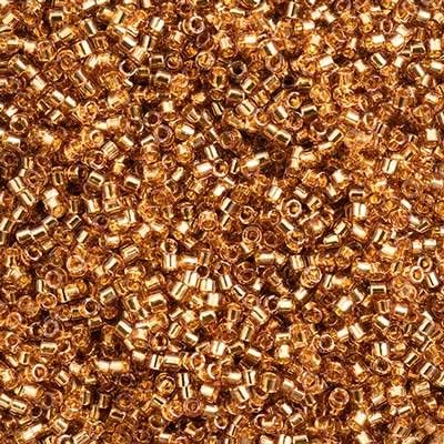 Miyuki Delica 11/0 - Transparent Rose Gold Goldlined DB2524 - 250gms Bag of Japanese Glass Beads Bulk Bag of Japanese Glass Beads