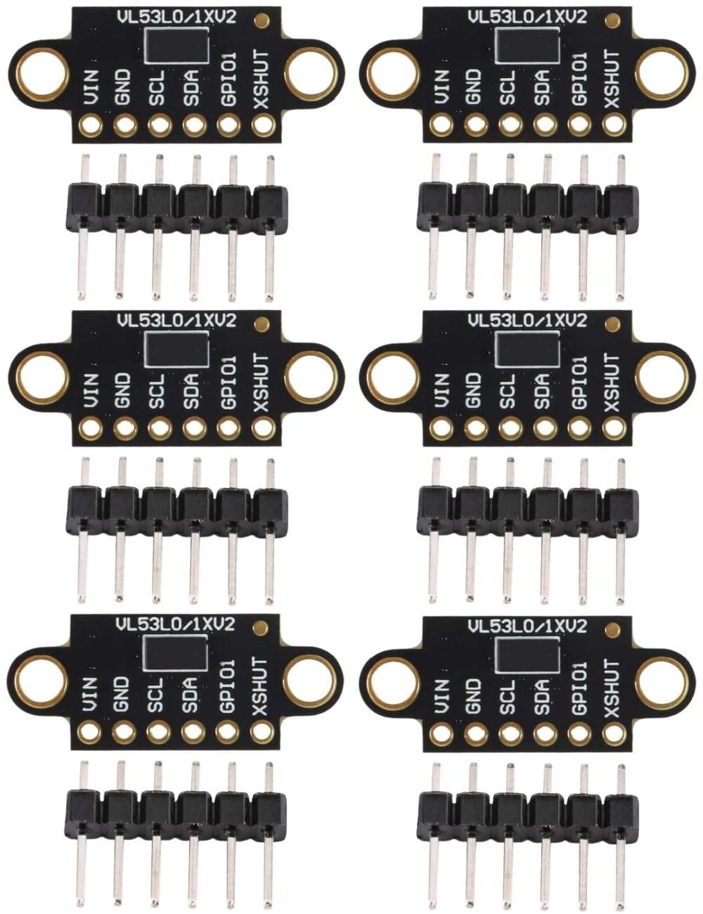VL53L0X Time-of-Flight (ToF) Laser Ranging Sensor, 6PCS Breakout 940Nm -VL53L0XV2 Laser Flight Distance Measurement Sensor Module I2C IIC for Absolute Distance Measurement