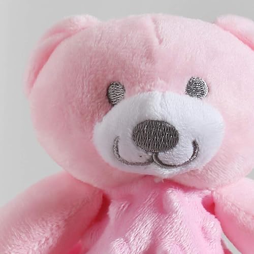 Miniatura 5 de CREVENT Manta de seguridad reconfortante para bebés recién nacidos, parte delantera de lunares + respaldo de sherpa con cara de animal (oso rosa)