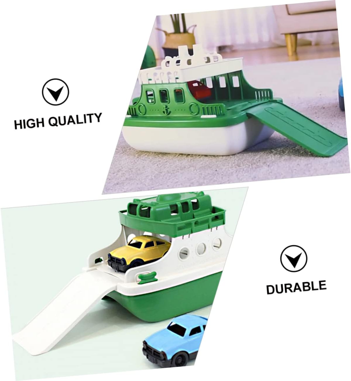 1 Set Transport Boat Friction Powered Pull Back Vehicle for Educational Transport Bright Colors Realistic Play