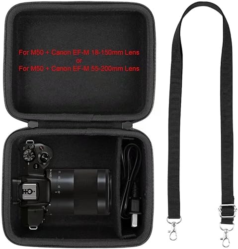 Miniatura 2 de co2CREA Estuche rígido de repuesto para cámara sin espejo Canon EOS M50 Mark IICanon EOS M50 Kit de cámara sin espejo, carcasa negra