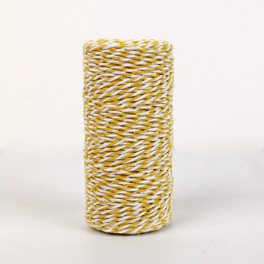 Newtrend328 Feet Cotton Twine for DIY Craft, Packing, Decoration and Gardening,3Ply Durable String and Eco-Friendly(Yellow)