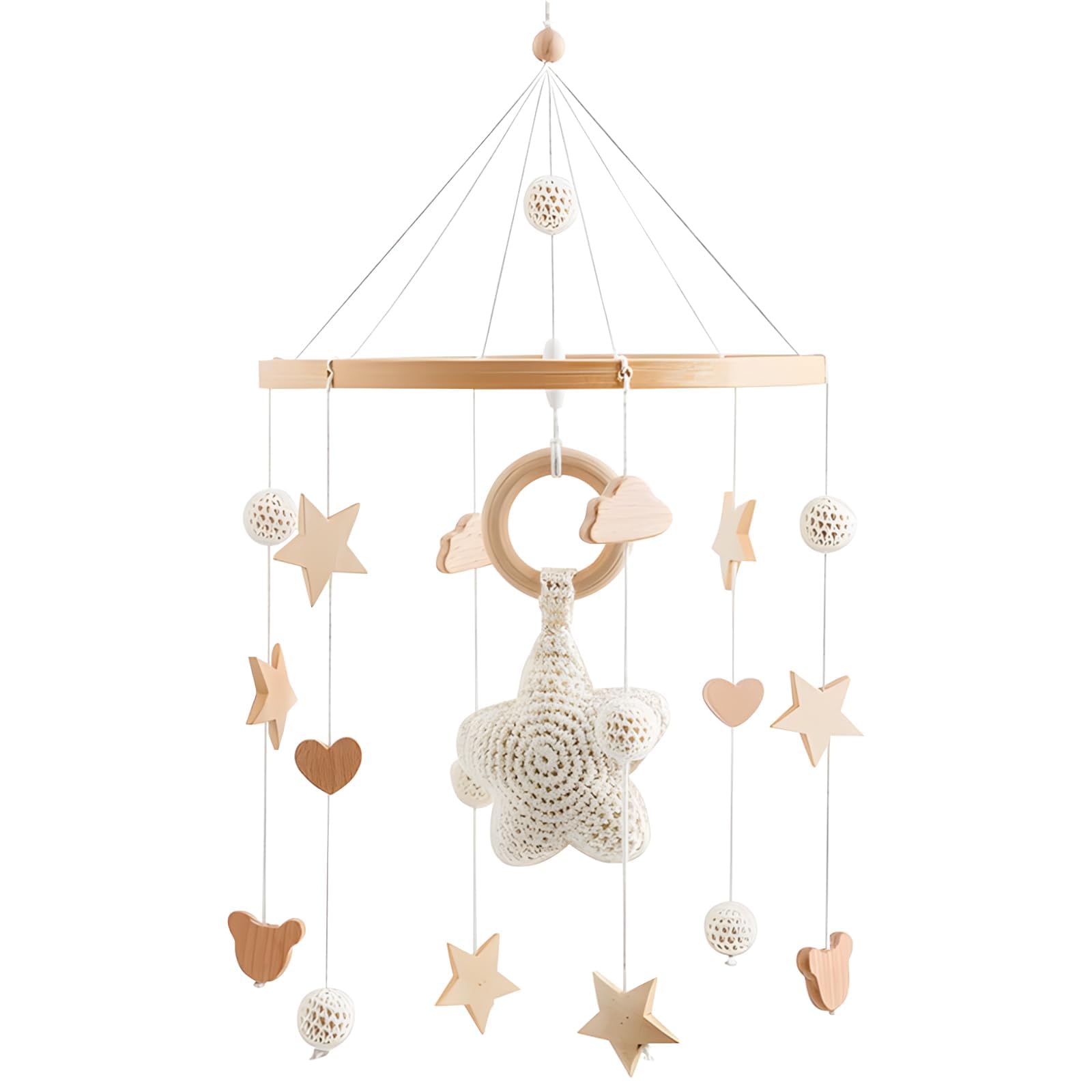 Cuna Móvil Para Bebé Móviles Para Bebé Carillón De Viento Estampados De Estrellas, Nubes Y Osos. Ideal Tanto Para Niños Como Para Niñas.