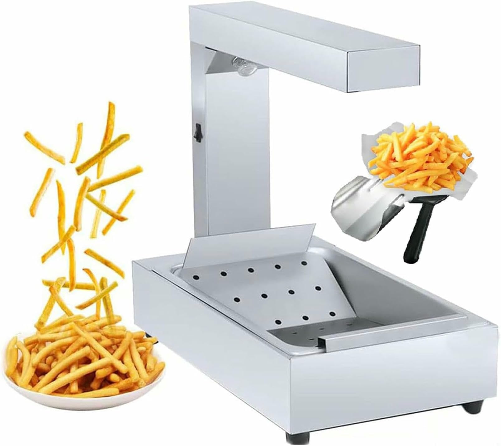 JKJZSALJ Commercial Food Warmer With Dump Station For Fries Chips Churros Buffet Countertop Heating