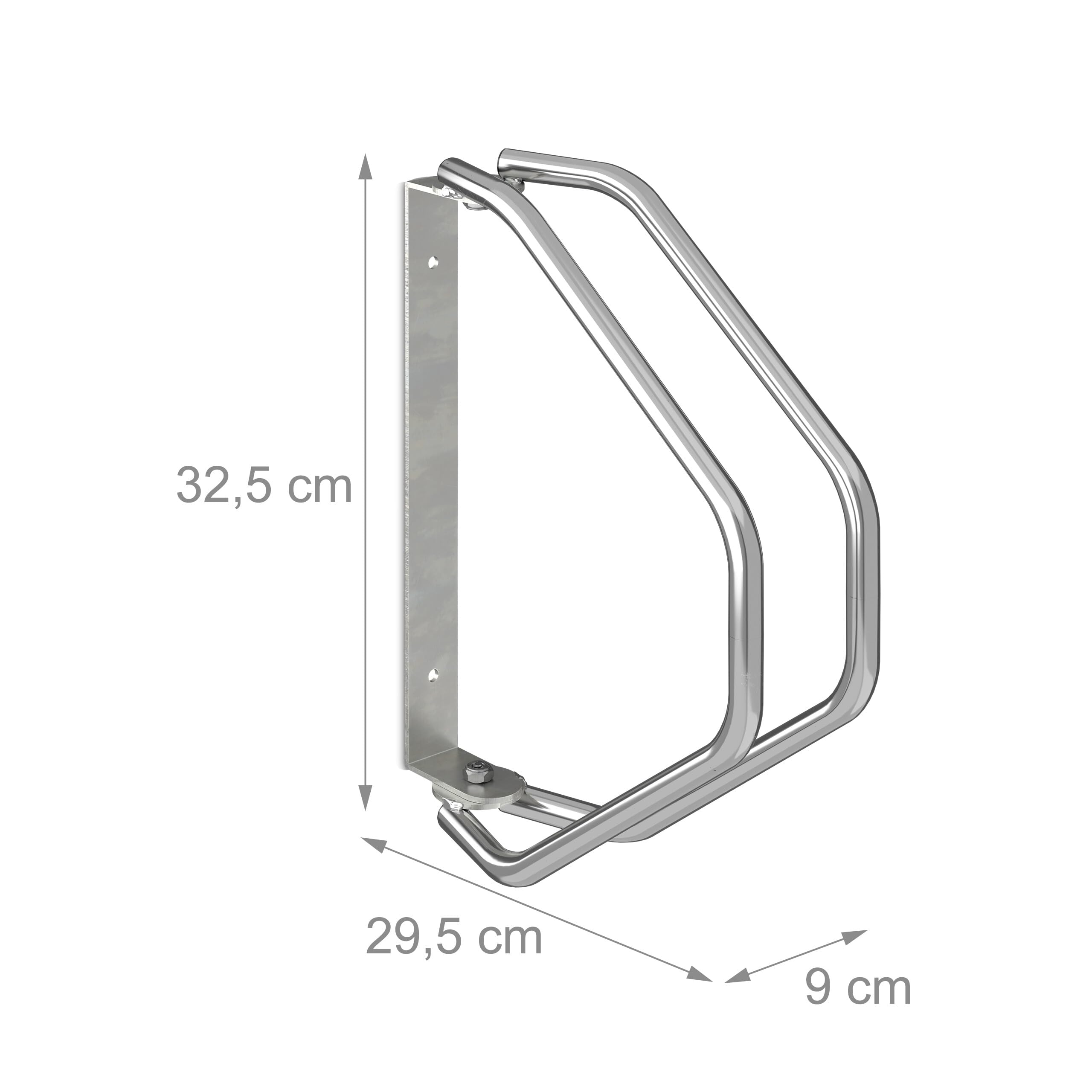 Relaxdays Fahrradständer, 4er Set, Wandmontage, stabiler Stahl, Fahrradwandhalter, 180° schwenkbar, Einzelparker, silber