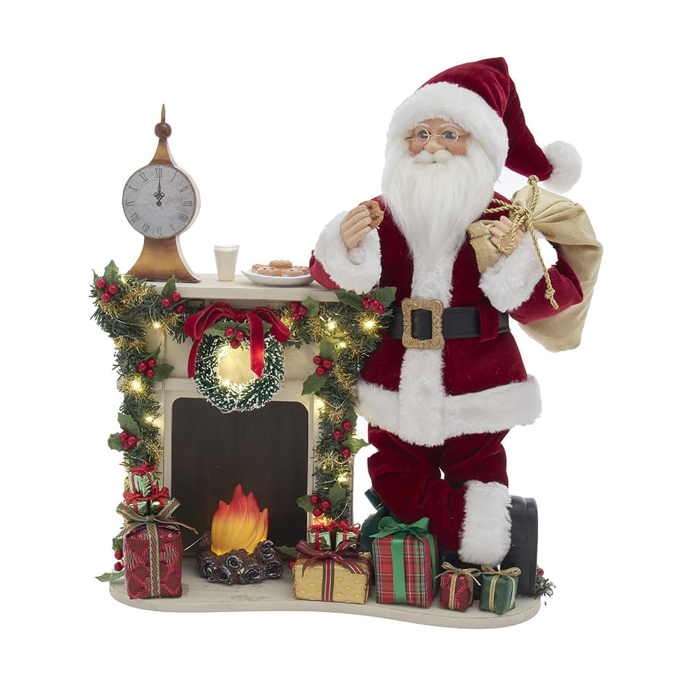Mantel Rojo Kurt S. Adler ideal para decorar cenas familiares navideñas