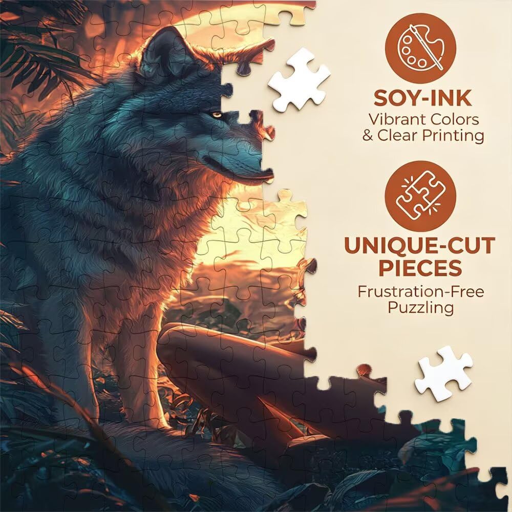 Puzzle 4000 sztuk, kobieta, wilk, puzzle dla dorosłych 4000, drewniane puzzle, klasyczne gry edukacyjne, niemożliwe wyzwanie, gry i zajęcia rodzinne, prezent kreatywny DX0YL1-746