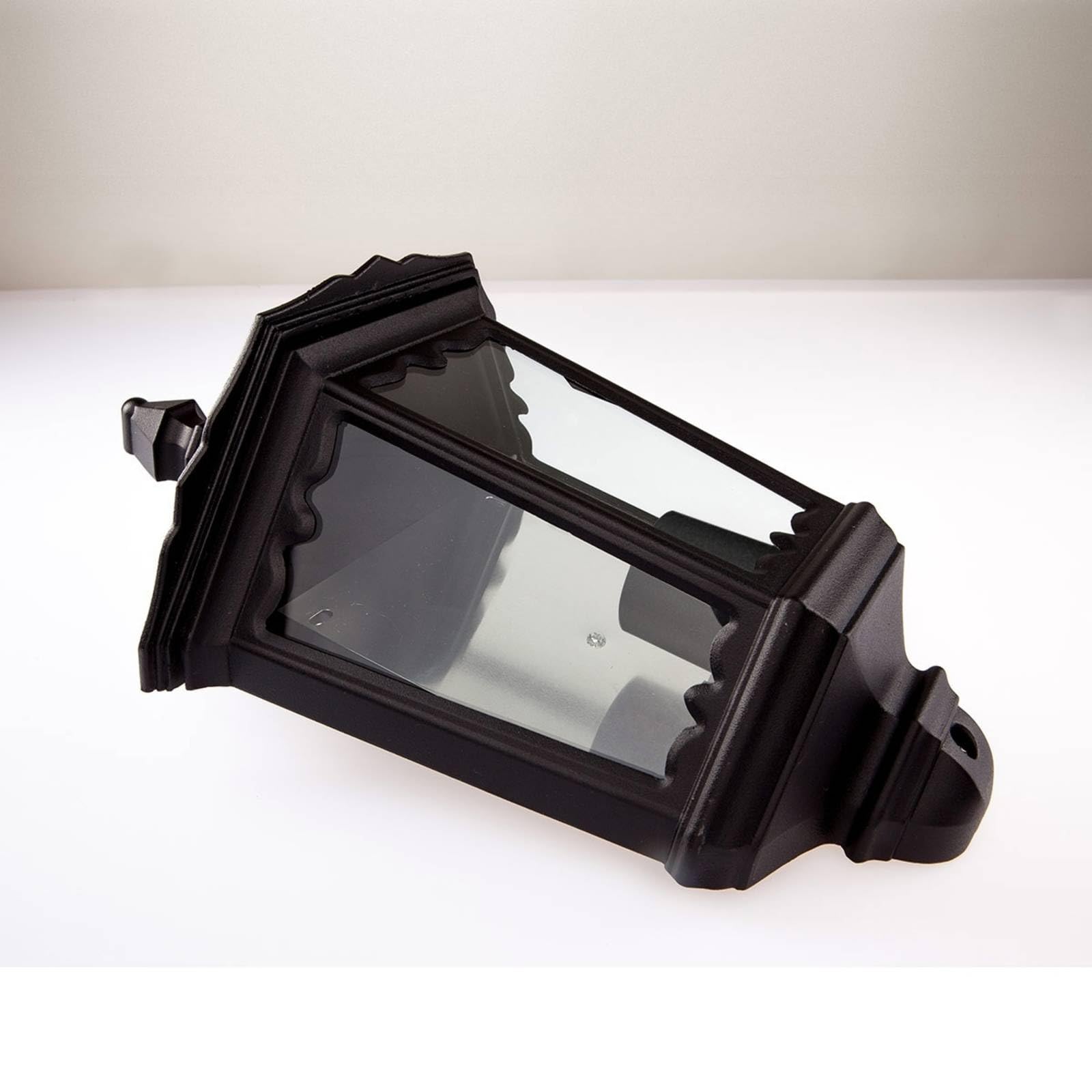 Lindby Wandleuchte außen Lieva (spritzwassergeschützt (Retro, Vintage Antik) in Schwarz aus Aluminium (1 flammig E27) - Außenwandleuchten Wandlampe Led Außenlampe Outdoor für