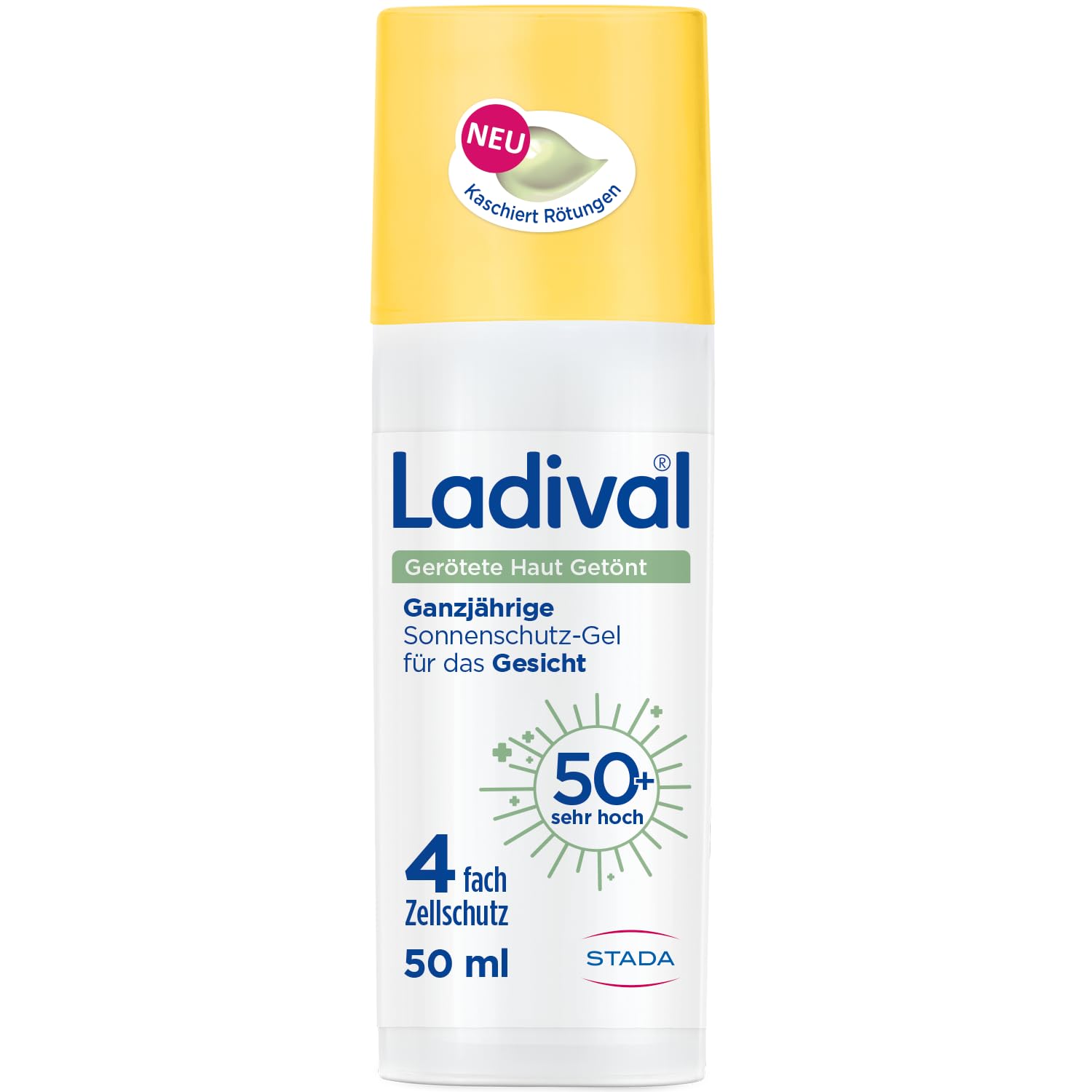 Ladival® Gerötete Haut Getönt Sonnenschutz-Gel LSF 50+ Gesicht, bei Neigung zu Rosacea & Couperose, tönende Creme gegen Rötungen, beruhigende Pflege, lindert Irritationen und Brennen, 50ml