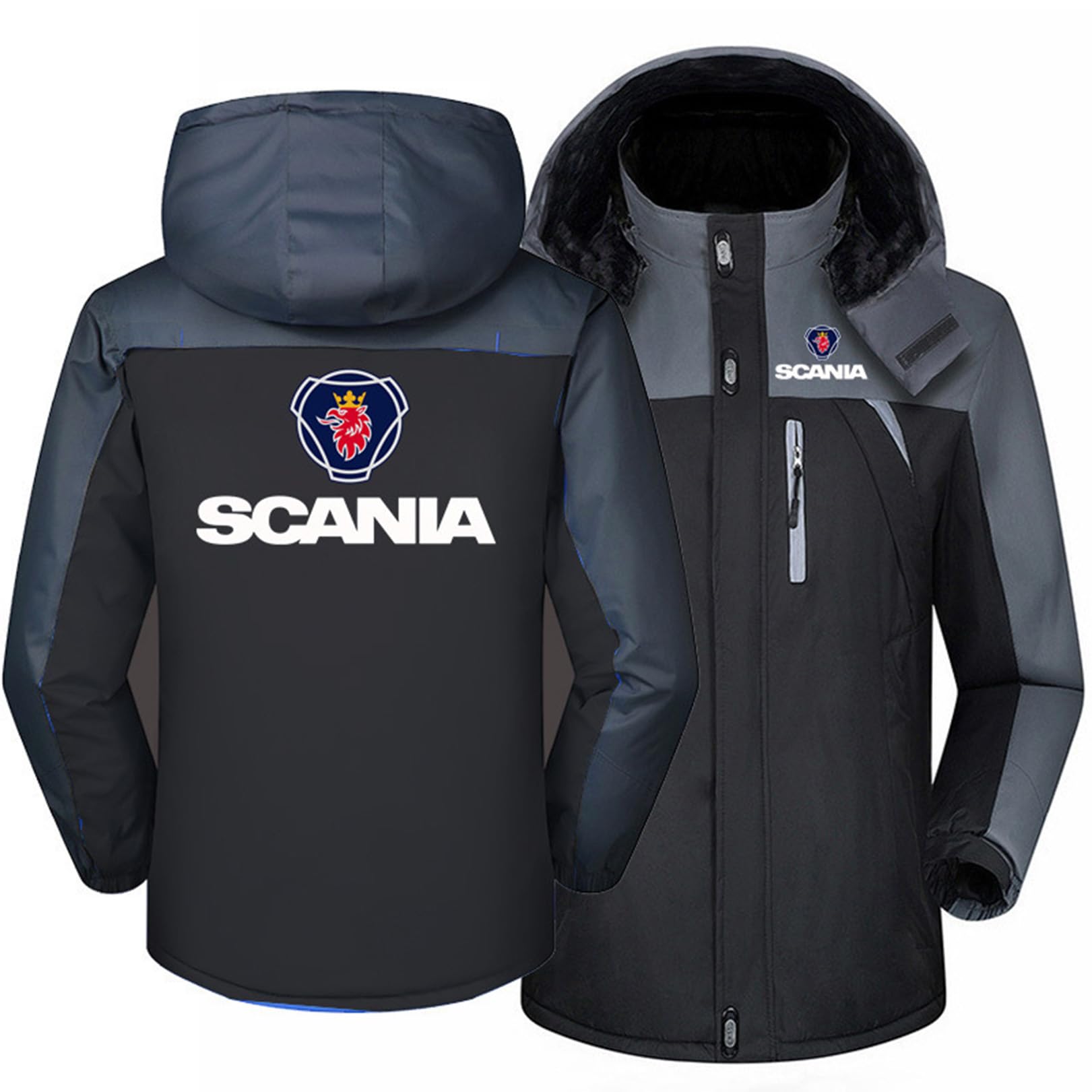 Myyly Men's C Outdoor Winter Windproof Jacket For Scania Warm Zip Up Hoodie Windbreaker Fashion Sweatshirt Omfortable Fleece Pullover Tops Thick Tracksuit Amping Outerwear,-5Xl