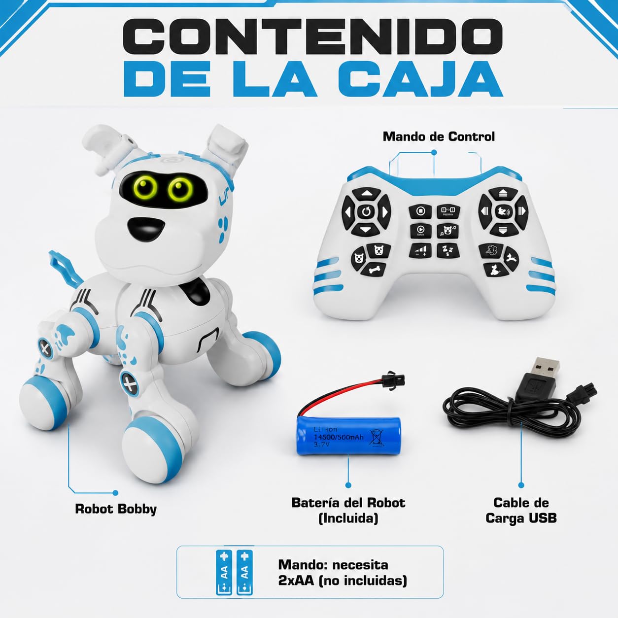 Xtrem Bots - Bobby | Perro Robot | Perro Robot Inteligente | Robots Juguete | Robots Programable Niños | Juguetes Niños 5 Años | Regalos para Niños 5 Años O Más