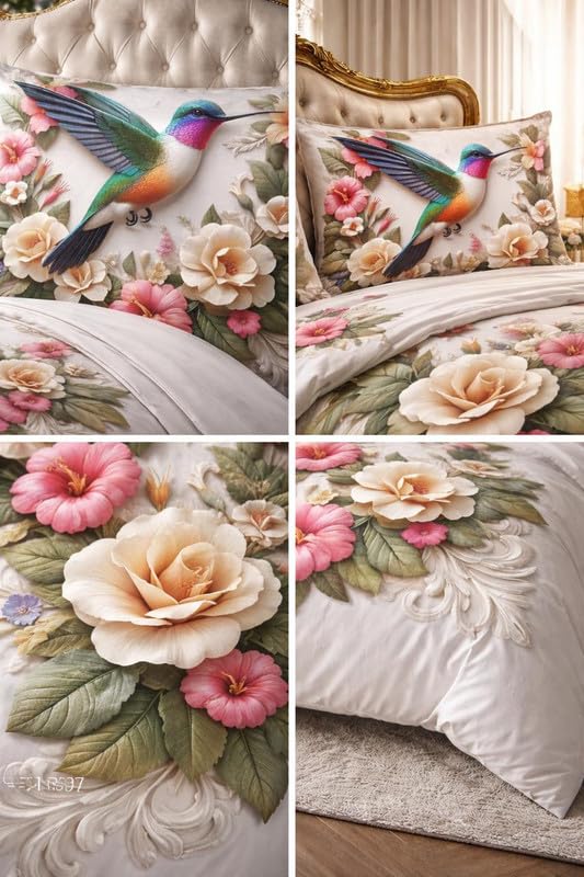 Image of DECOR WELL 7d Bedsheet for Double Bed King Size with 2 Pillow Covers, Polycotton 220 TC Super Soft & Breathable, Wrinkle Free Neelkanth Printed Double Bed Bedsheet Set (90x100 Inch)