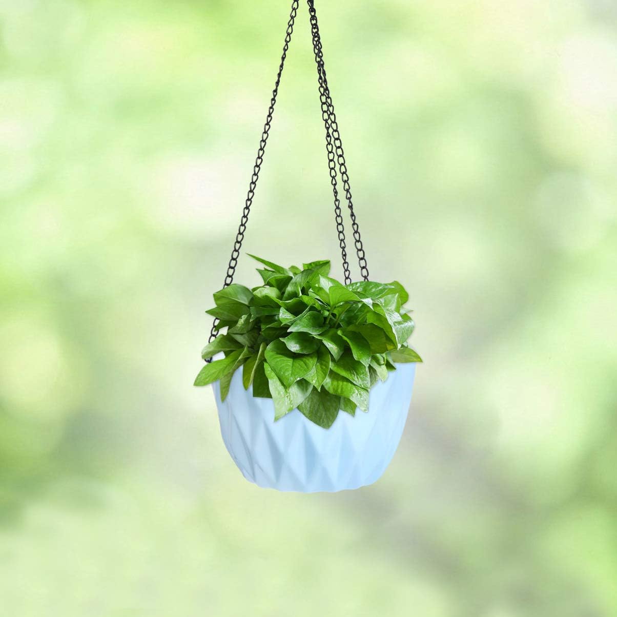 GANAZONO 1pc Automatic Water Absorption Hanging Flower Pot for Use Resin Design Stable Chain for Home Plant Decoration and Easy Water Storage