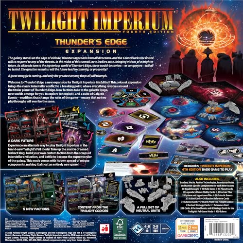 Image of Asmodee Twilight Imperium: Thunder's Edge Board Game Expansion - New Factions, Planets, Galactic Events & Game Mode, Sci-Fi Strategy Fun for Adults, Ages 14+, 3-8 Players, 4-8 Hour Playtime