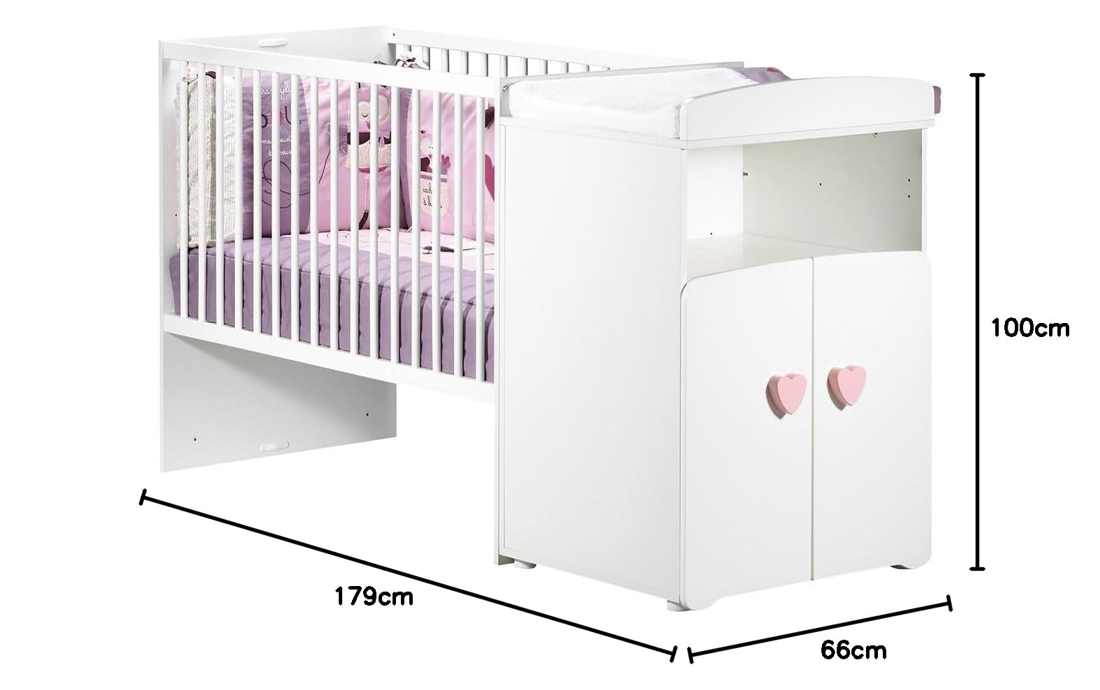 Letto evolutivo per neonati combinato Baby Price New Basic con pomelli