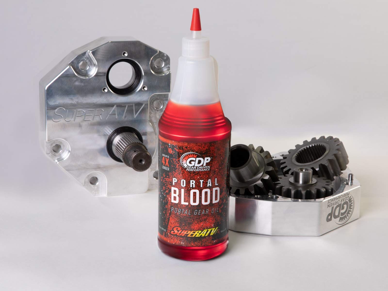 SuperATV Portal Blood | High Performance Portal Gear Oil | Case of SIX - 32 OZ Bottles | Designed for UTV/ATV Portal Gear Lifts | Lasts up to 4 Times Longer Than Other Gear Oil