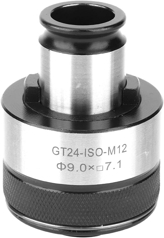 GT24 ISO M12 Tapping Chuck, Pneumatic and Electric Tap Holder for M12 to M24 Threading, Quick Change Tap Chuck with 12pc HSS Taps and Overload Protection