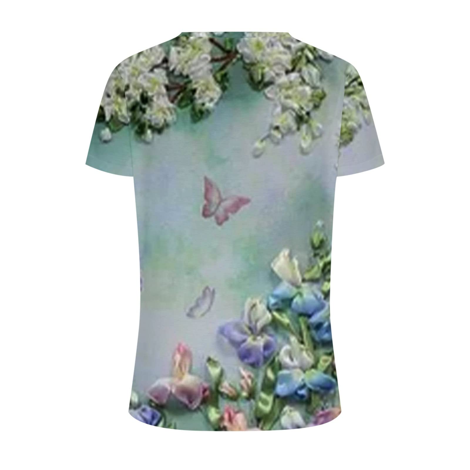 Camicetta Donna Maniche Corte Scollo Rotondo, Slim Fit, In Viscosa, Tinta Unita, Top Estate Y2K - 3
