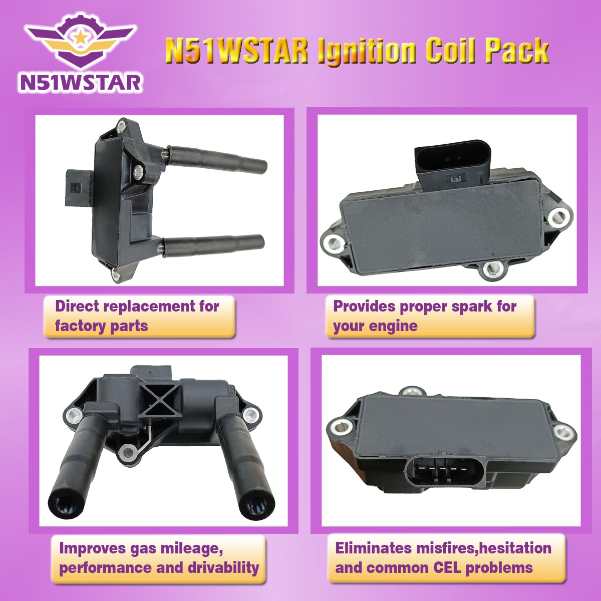 Amazon.com: N51WSTAR Ignition Coil Pack 1779060500 UF810 Set Of 1  