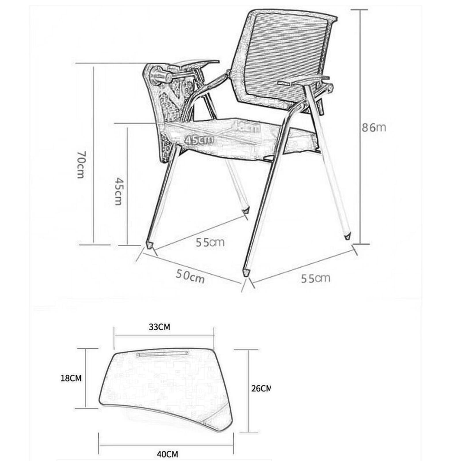 Asiento portátil para sala de entrenamiento con tablero de escritura multiusos y diseño plegable, asiento compacto para eventos y silla de entrenamiento ergonómica en color verde