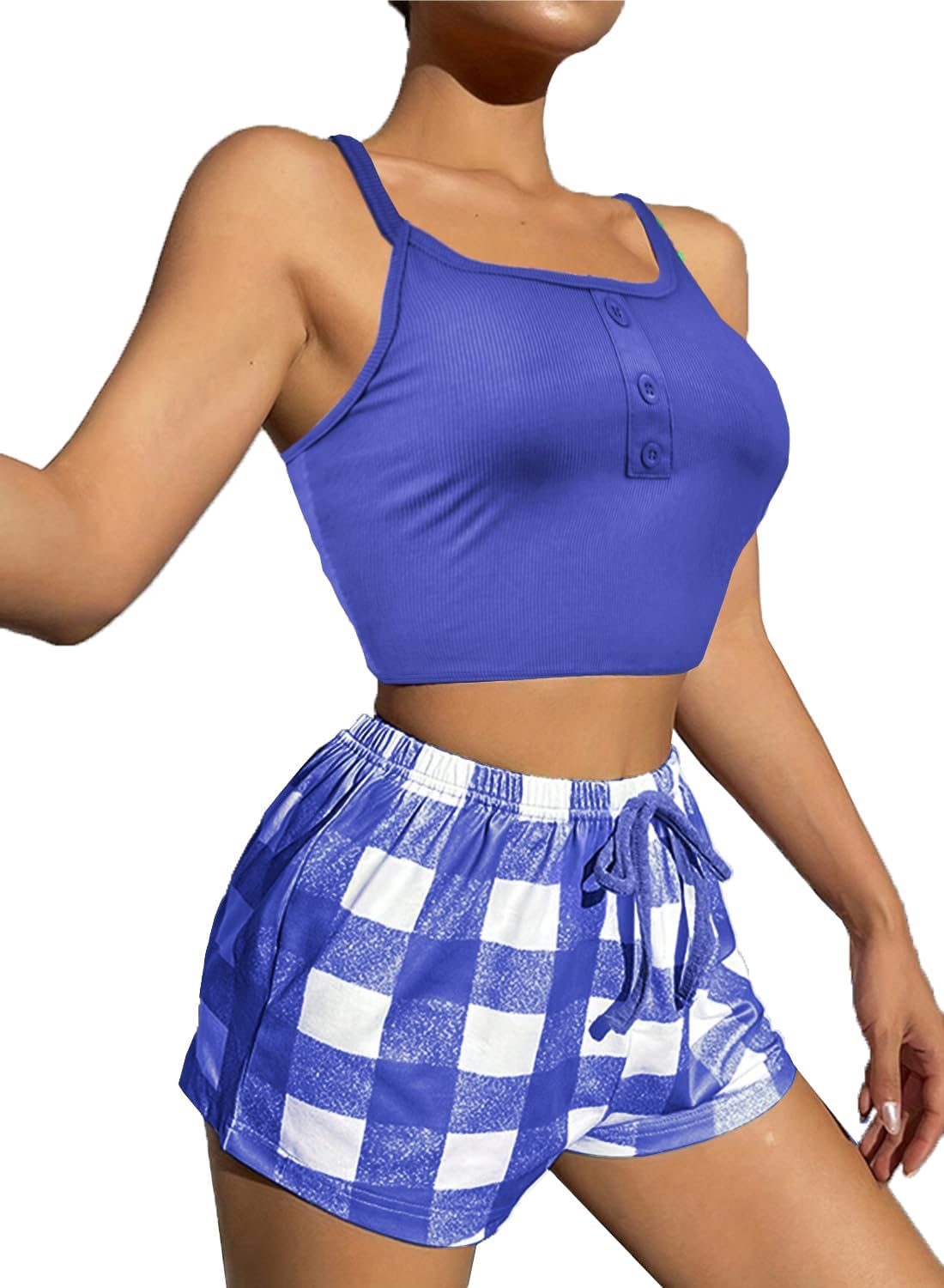 Pigiama Estivo Donna 2 Pezzi - Canotta E Shorts In Cotone, Comodo E Traspirante - Foto 4