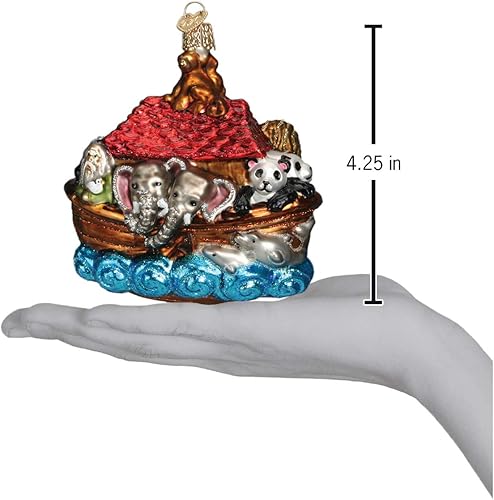 Miniatura 3 de Old World Christmas - Adornos de vidrio soplado para el árbol de Navidad, regalos espirituales, Arca de Noé